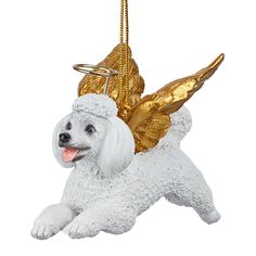 PRICES MAY VARY. DOG CHRISTMAS ORNAMENTS - Say happy holidays from your pet White Poodle angel with a memorial dog ornament for the family Christmas tree MAN'S BEST FRIEND - Honor your best friend and loyal White Poodle with our pedigree Christmas tree ornaments that add a treasured memory to your holiday decorations HIGH-QUALITY HOLIDAY ORNAMENTS - Hand-cast by Santa 's elves using real crushed stone bonded with durable designer resin, our dog Christmas ornaments are topped with dog treats, a g English Pointer Puppy, Dog Angel Ornament, Angel Wings And Halo, Wings And Halo, Family Christmas Tree, Holiday Angel, Dog Angel, White Poodle, Holiday Dog