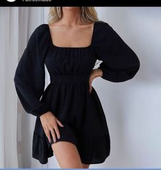 Frock Dress Western, Party Wear Dresses Western Short, Short Dress For Prom, Party Wear Dresses Western, Dress For Chubby Ladies, Flowy Short Dress, Dress For Chubby, Black Frock, Dress For Prom