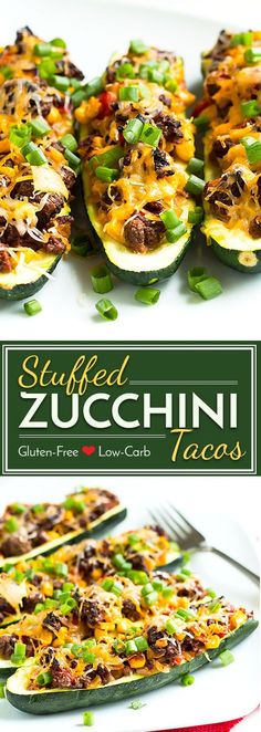 stuffed zucchini with green peppers and cheese