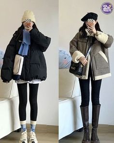 Cold Outfits Aesthetic Korean, Korea Winter Outfit Snow, Winter Outfits For Korea, Cold Weather Korean Outfits, Winter Outfits In Korea Seoul, Winter Outfits Cold Korean Style, Cold Winter Outfits Japan, Korean Fall Fashion 2023