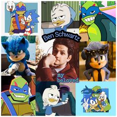 an image of cartoon characters with caption that reads ben schwartz my beloved hero bird