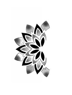 a black and white drawing of a flower