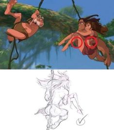 an image of the jungle book being drawn in pencil and then colored to look like it is