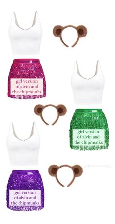 four different types of clothing with the words girl version on them, including bras and shorts