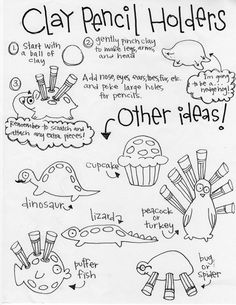 a black and white drawing with words describing how clay panci holders are used to make cupcakes