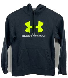 Gently preowned. See Photos for exact condition.  Quick shipping. Pit to Pit 22" Length 27" Under Armour Sporty Streetwear Sweatshirt, Underarmour Hoodies, Sports Hoodie By Under Armour, Under Armour Winter Sports Hoodie, Under Armour Sweatshirts, Music Humor, Black Hoodie, Under Armour, Sweatshirts Hoodie