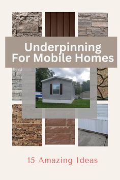 a book cover with pictures of houses and the words, underpinning for mobile homes