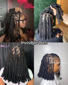 Invisible Twist, Natural Hair Bun Styles, Short Box Braids Hairstyles, Braided Hairstyles For Black Women Cornrows, Short Locs Hairstyles, Quick Natural Hair Styles, Cute Braided Hairstyles, Dyed Hair Inspiration