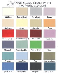 the color chart for annie sloan chalk paint