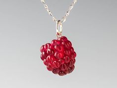 Glass Raspberry Necklace ADJUSTABLE chain lampwork bead jewelry hand blown glass art birthday gift, Mother's Day gift for gardener, cook Motherhood Art, Hand Blown Glass Art, Fruit Jewelry, Expecting Mom Gifts, Blown Glass Art, Red Raspberry, Boulder Co, Dope Jewelry, Funky Jewelry