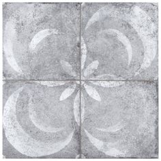 an artistic tile design in grey and white