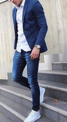 Blazer Outfits Casual, Formal Men Outfit, Stylish Men Casual, Mens Casual Dress Outfits, Fashion Suits For Men, Mens Fashion Classy