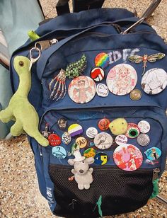 lgbtq antifa feminist diy tbhk bsd meme school bag plushie non binary ena rickroll adhd cat pin AESTHETIC My Bag, Not Mine, Pins, Blue