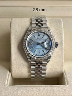 Rolex Watches Women Aesthetic, Women Rolex Watches, Luxury Blue Watch Accessories With Subdials, Luxury Blue Jewelry And Watches, Women’s Rolex Aesthetic, Rolex Blue, خواتم خطوبة, Jewelry Closet