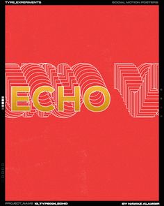 an electronic album cover with the word echo in gold and red on top of it