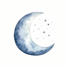 the moon and stars are in the sky