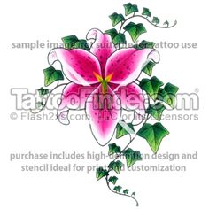 Luscious Lily tattoo design by Gail Somers