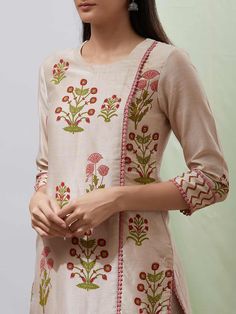 Unstitched Chanderi Kurta With Block Print, Bollywood Chanderi Block Print Kurta, Beige Cotton Kurta With Printed Motifs, Designer Mulmul Block Print Palazzo Set, Designer Cotton Block Print Dupatta, Lace Dress Design