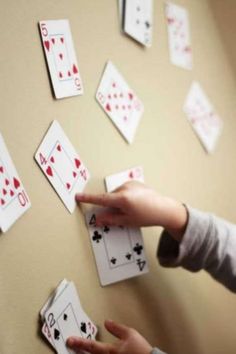 Grab a deck of cards and play a fun number match game. Slap down the numbers and race to put down all your numbers first. Wall Activities, Number Recognition Games, Preschool Math Centers, One To One Correspondence, Math Card Games, Science Experiments For Preschoolers, Deck Of Playing Cards, Match Game