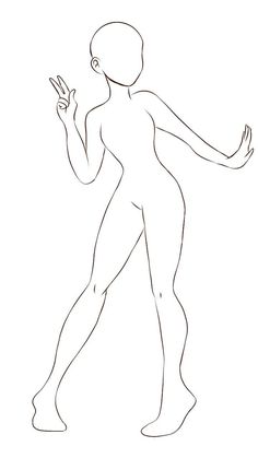 the outline of a female body is shown in black and white, with one hand on her hip