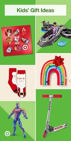 the gift guide for kids includes toys, gifts and other items that are on display