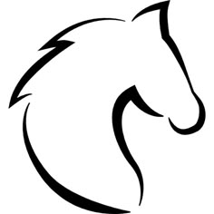 a horse's head in black and white with the outline of its face drawn