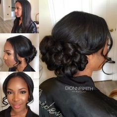 Black Bridesmaids Hairstyles, Wedding Hairstyles And Makeup, Black Wedding Hairstyles, Long Hair Trends, Hair Done, Braut Make-up, Bridesmaid Hairstyles, Wedding Hairstyles Updo, Bridal Hair And Makeup