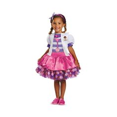 Have no fear! Doc McStuffins is here to save the day! Your little girl will have a blast playing doctor as this popular Disney Jr. character. This new Doc McStuffins Tutu-Style Deluxe Costume comes complete with everything your little girl will need, except for a roomful of stuffed animal patients! Size: small (2t). Gender: female. Age Group: adult. Doc Mcstuffins Halloween Costume, Doc Mcstuffins Outfit, Doc Mcstuffins Costume, Disney Doc Mcstuffins, Doc Mcstuffins Birthday Party, Doc Mcstuffins Party, Halloween Infantil, Doc Mcstuffins Birthday, Classic Halloween Costumes