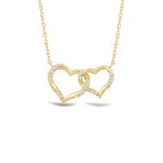 Two twisted hearts intertwined - together, forever. This heart pendant in white gold features a big and small heart cut-out linked together as a symbol of everlasting love. Diamonds adorn the pair of hearts. This necklace can represent the special bond between sisters, mother and child, or couples. Double Heart Promise Jewelry For Valentine's Day, White Gold Promise Necklace For Valentine's Day, White Gold Necklace For Valentine's Day Promise, White Gold Necklaces For Valentine's Day Promise, Elegant Promise Necklace For Valentine's Day, Formal Double Heart Jewelry For Valentine's Day, Valentine's Day Double Heart Formal Jewelry, Heart Pendant Jewelry For Valentine's Day Promise, Double Heart Charm Necklace For Promise