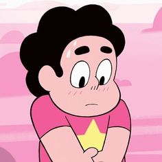 a cartoon character with black hair and big eyes, holding his arms crossed in front of him