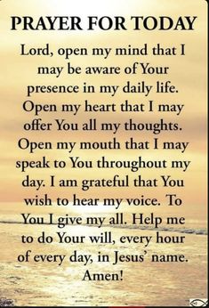 an open bible verse with the words prayer for today