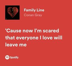 a red background with the words family line and an image of a heart on it