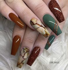 Nails For September 2024, Ballerina Nails Shape, Funky Nail Art, Marble Nail Designs, Sassy Nails, Fall Nail Art Designs, Fancy Nails Designs