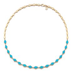 Steal the spotlight in this alluring 18k yellow gold choker and its luminous turquoise stone beads that not only look chic, but also empower the wearer with potent attributes that heal and transform negative energy. The gold warm hue, coupled with the rich green of the turquoise crystal, creates a harmonious contrast that will instantly shift any outfit from stylish to iconic. Luxury Turquoise Gemstone Beads Necklace, Elegant Gold Turquoise Necklace With Gemstone Beads, Elegant Gold Turquoise Single Strand Necklace, Elegant Gold Single Strand Turquoise Necklace, Gold Single Strand Turquoise Necklace, Elegant Turquoise Choker Necklace, Steal The Spotlight, Turquoise And Gold, Turquoise Crystal