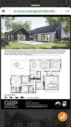 the plans for this modern house include two bedroom and an open floor plan