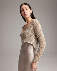 Our Marble Loose Knit Crop Sweater features an asymmetrical hemline and is made from feathery heathered cotton for a perfect light layer. 100% Mercerized Cotton Hand knit by artisans in Southern Chile Product Care: Dry Clean Only or Hand Wash Contemporary Knitwear, Silk Cami, Loose Knit, Crop Sweater, Crop Top Sweater, Knit Crop Top, Knit Crop, Ethical Fashion, Natural Dyes