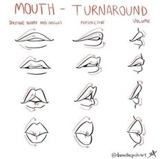 how to draw lips with different shapes and sizes