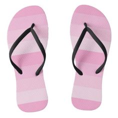 Shades of Pink Stripes Flip Flops - pink gifts style ideas cyo unique Flip Flop Images, Personalized Flip Flops, Wedding Flip Flops, Purple Sandals, Pink Dye, Pink Sandals, Pink Design, Pink Gifts, Shades Of Pink