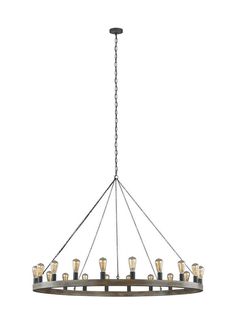 Visual Comfort Studio Sean Lavin Avenir Large Chandelier in Weathered Oak Wood / Antique Forged Iron F3933/20WOW/AF Feiss Lighting, World Beauty, Edison Bulbs, Generation Lighting, Wagon Wheel Chandelier, Iron Chandeliers, Large Chandeliers, Weathered Oak, Forged Iron