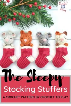 the sleepy stocking stuffies crochet pattern by crochet play book