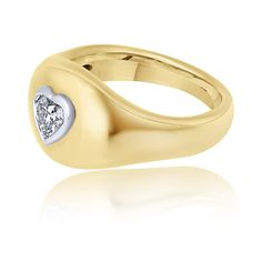 Celebrate love and elegance with our Solid 18k Yellow Gold Pinky Ring, featuring a stunning heart-shaped diamond. This exquisite piece is designed to capture the essence of romance, making it the perfect gift for Valentine's Day or any special occasion. Key Features: 18k Yellow Gold: Crafted from solid 18k yellow gold, this ring radiates warmth and luxury, offering a timeless appeal that complements any style. Heart-Shaped Diamond: The ring showcases a beautiful 0.30-carat heart-shaped diamond, F color, VS1 clarity, bezel set to enhance its brilliance and ensure a secure, comfortable fit. Romantic Design: The heart-shaped diamond symbolizes love and affection, making this ring an ideal choice for expressing your feelings to a loved one. Perfect for Gifting: Whether you're celebrating Valen Gold Pinky Ring, Heart Diamond, Romantic Design, Celebrate Love, Heart Shaped Diamond, Chains Necklaces, Mens Band, Shop Engagement Rings, Pinky Ring