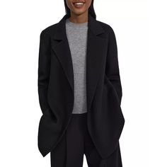 Brand New With Tag Crafted Of Double-Faced Wool And Cashmere, Theory's Sleek Open-Front Coat Showcases Polished Notch Lapels And Side On-Seam Pockets. This Relaxed Design Flaunts An Elegant Silhouette. Notch Lapels Long Sleeves Side On-Seam Pockets Slips On 90% Wool/10% Cashmere About 29" From Shoulder To Hem Bust, About 37" Waist, About 40" Top Rated Seller Fast Shipping Smoke Free Reasonable Offers Considered : Gift Athletic Holiday Luxury Ladies Woman’s Wear Summer Fall Spring Winter All Seas Dressy Cardigan, Sassy Dress, Sweater Preppy, Luxury Sportswear, Jersey Tops, Going Out Shirts, Trendy Boho, Mom Dress, Sportswear Brand