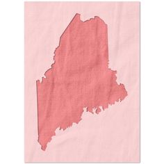 a pink piece of paper with the shape of new york on it's side