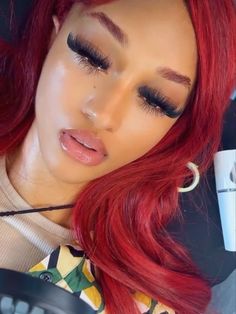 #red #hair #redhair #lashes #face #inspiration #style #blog #brows #jewelry #ootd #lipgloss #lifestyle Lash Extensions Styles Wispy, Mega Lash Extensions, Lash Bath, Lash Supplies, Lash Training