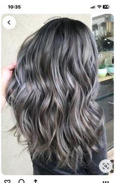 Brown Multidimensional Hair, Sterling Hair Color, Blending Gray Hair With Lowlights, Dark Brown Hair With Silver Highlights, Light Ash Brown Hair With Highlights, Pelo Color Ceniza, Light Brown Hair Colors, Wash Out Hair Color, Balayage Hair Ash