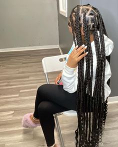 Jumbo Knotless Box Braids, Curly Weave Hairstyles, Cute Braided Hairstyles, Effortless Hairstyles, Quick Braided Hairstyles, Teen Hairstyles