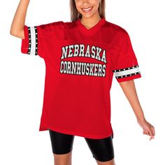 Get ready for game day with the Nebraska Huskers Until Kickoff Rhinestone Fashion T-Shirt from Gameday Couture. This stylish tee features a trendy mesh fabric that's both breathable and eye-catching. The droptail hem with side splits adds a flattering touch, while the screen print stripes on the sleeves with rhinestone accents bring extra sparkle to your game day look. Gameday Couture, Nebraska Huskers, Rhinestone Fashion, Matching Family Pajamas, Fashion T Shirt, Georgia Bulldogs, Nebraska, Holiday Outfits, Mesh Fabric