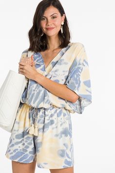 Surplice Printed Romper, Blue :: NEW ARRIVALS :: The Blue Door Boutique Blue Summer Jumpsuits And Rompers With Elastic Waistband, Blue Summer Jumpsuit With Elastic Waistband, Blue Summer Jumpsuits With Elastic Waistband, Blue Jumpsuits And Rompers With Elastic Waistband For Vacation, Blue Jumpsuit With Elastic Waistband For Vacation, Casual Printed Jumpsuits And Rompers For Day Out, Blue Jumpsuits And Rompers With Elastic Waistband For Spring, Blue Summer Jumpsuits And Rompers With Tie Waist, Blue Beach Jumpsuits And Rompers With Tie Waist