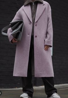 Pink Coat Outfit, Lilac Coat, Wool Coat Outfit, Cool Greys, Djerf Avenue, Fall Chic, Pink Coat, Wool Blend Coat, Coat Outfits