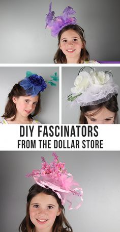 DIY Fascinators - perfect for girls night, tea parties, royal weddings, the Kentucky Derby parties and more! Make your own fancy hats #girlcraft Easy Diy Tea Party Hats, Easy Fascinator Diy, Tea Party Headbands, Diy Kentucky Derby Headband, Mad Hatter Tea Party Hat Ideas